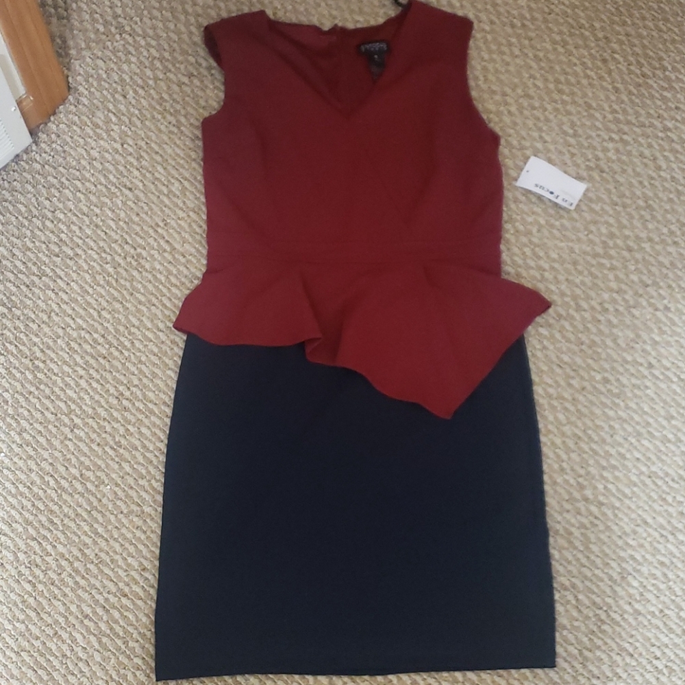 Burgundy and Navy Dress